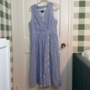 NWT J. Crew Blue and White Striped Dress Size 10